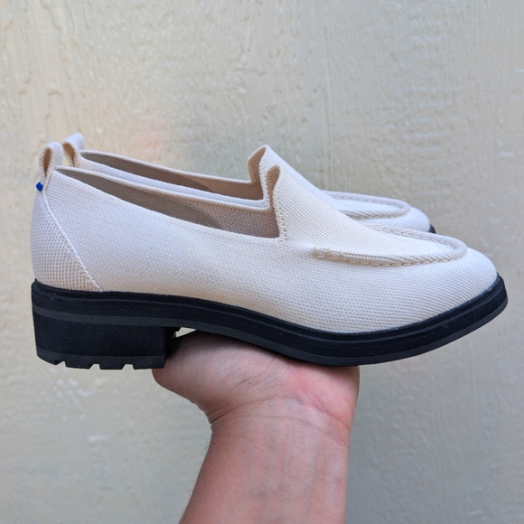 Rothy's Shoes - Rothy's The Lug Loafer Merino Wool Slip On Shoe Chunky Sole Ivory Cream Size 8